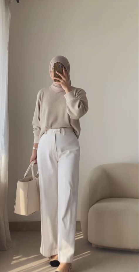 Elegant Outfit Casual Classy Hijab, Casual Outfit For Hijab Women, Modest Office Outfits Hijab, Elegant Outfits Hijab, Elegant Outfit Hijab Ideas, Business Casual Hijab, Classy Outfit Hijab, Hijab Outfit Office, Smart Casual Work Outfit Hijab