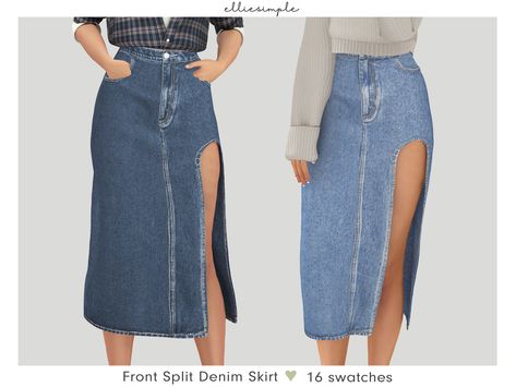 Long Skirt Sims 4 Cc, Sims 4 Jean Skirt, Sims 4 Cc Patreon Jeans, Sims 4 Cc Women Clothes Patron, The Sims 4 Cc Skirts, Ts4 Cc Jeans, Sims 4 Cc Denim, Cc Sims 4 Clothing For Women, Sims 4 Skirt