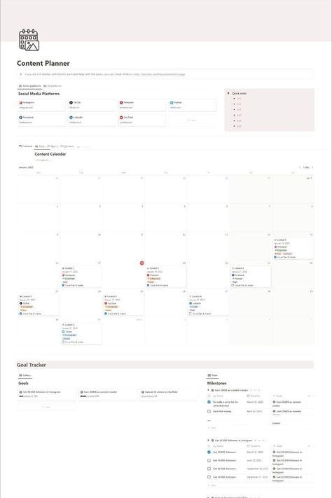 #Notion_Content_Planner #Content_Planner_Instagram #Social_Media_Planner_Template #Youtube_Planner Content Planner Instagram, Notion Content Planner, Social Media Planner Template, Youtube Planner, Study Planning, Notion Setup, Pinterest Planner, Planner Youtube, Social Media Content Planner