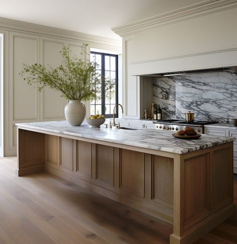 Like Wash Dining Room, Anthology Creative Studio Kitchen, Waterfall Island With Storage, Amber Interiors Kitchen Island, European Kitchen Designs, Marie Flanigan Kitchen, Timeless Kitchen Inspiration, Breakfast Cabinet Ideas, Island That Looks Like Furniture