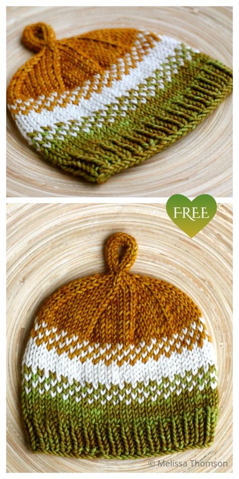 Golden Pear Baby Beanie Hat Free Knitting Pattern - Knitting Pattern Knitting Projects Hats, Baby Beanie Crochet, Graduation Cap Decor, Cap Decoration Graduation, Baby Hats Knitting Free, Hat Free Knitting Pattern, Big Momma, Knitted Baby Beanies, Beanie Knitting Patterns Free