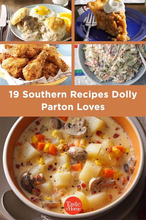 Dolly Parton Cabbage Soup Diet, Dolly Parton Meatloaf, Delicious Southern Dinner Recipes, Dolly Parton Dessert, Dolly Parton Casserole Recipe, Hillbilly Recipes Southern Style, Dolly Parton Baking, Dolly Parton Soup Recipe, Dolly Parton Recipes Desserts