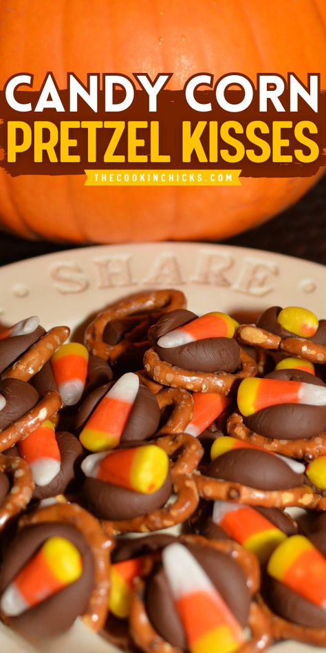 These Candy Corn Pretzel Kisses is a fun halloween treats to make. This creative halloween party ideas is perfect for kids. A sure treat for your sweet tooth cravings during halloween. Candy Corn Peanuts Recipe, Easy Halloween Pretzel Treats, Halloween Pretzel Rolo Treats, Candy Corn Pretzel Bites, Halloween Kid Appetizers, Halloween Covered Pretzels, Candy Corn Pretzels, Halloween Goodies For Adults, Halloween Candy Homemade