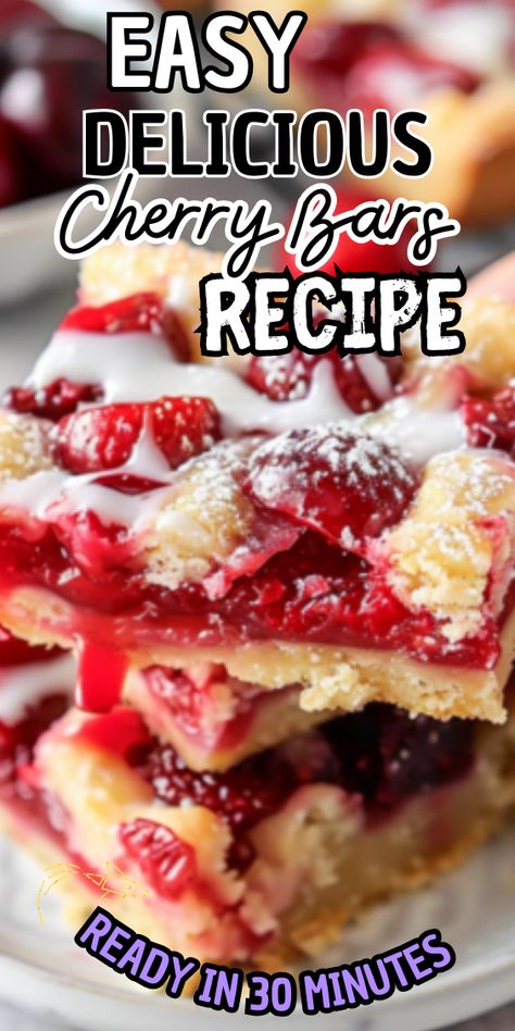 Easy Cherry Bars Easy Cherry Desserts, Cherry Bars Recipe, Bars For A Crowd, Cherry Cheesecake Bars, Classic New York Cheesecake, Shareable Desserts, Cheesecake Recipes Easy, Cherry Recipes Dessert, Delicious Cheesecake Recipes