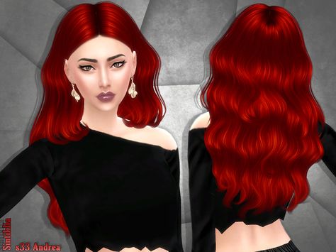 Red Hair Sims 4 Cc, Sims 4 Red Hair, Sims 4 Cc Red Hair, Wavy Hair Sims 4 Cc, Sims Hairstyles, Medium Red Hair, Light Red Hair, Witch Hair, Female Hairstyles