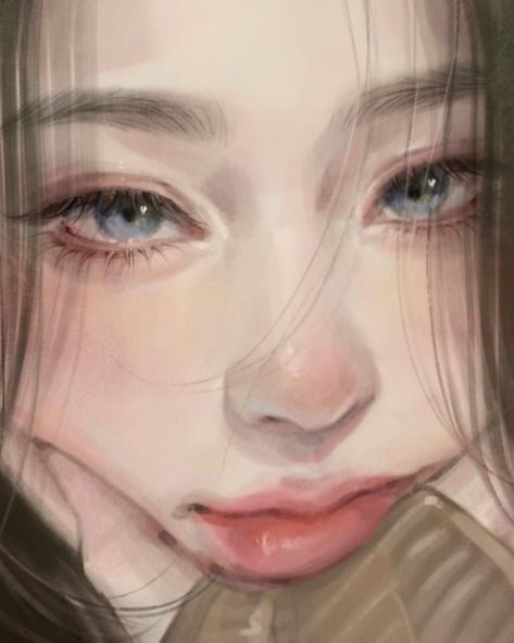 Semi Realism Art Digital, Semi Realism Digital Art, Semi Realism Art, 심플한 그림, Semi Realism, 얼굴 드로잉, Drawing Tutorial Face, Digital Portrait Art, Realism Art