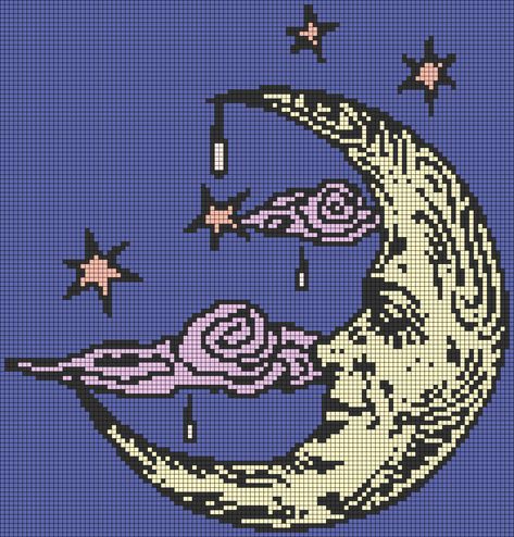 Cross Stitch Hanging, Aesthetic Alpha Pattern Crochet, Tapestry Knitting Patterns, Alpha Pixel Patterns, Pixel Patterns Crochet, Pagan Cross Stitch Patterns Free, Alpha Pattern Cross Stitch, Coraline Alpha Pattern, Witchy Alpha Pattern