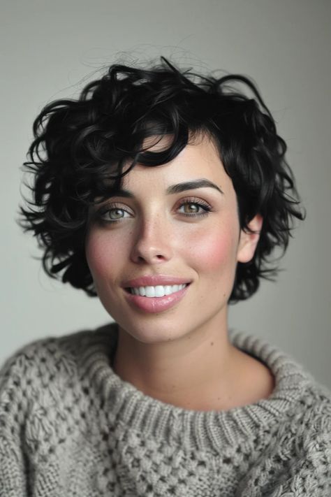 Very Short Curly Haircuts For Women, Short Curly Hair Growing Out, Short Curly Hairstyles For White Women, Short Curly Bob For Fine Hair, Curly Pixie Bob Haircut, Short Curly Hair Bob Natural Curls, Long Curly Pixie Haircut, Layered Curly Bob Hairstyles, Curly Long Pixie