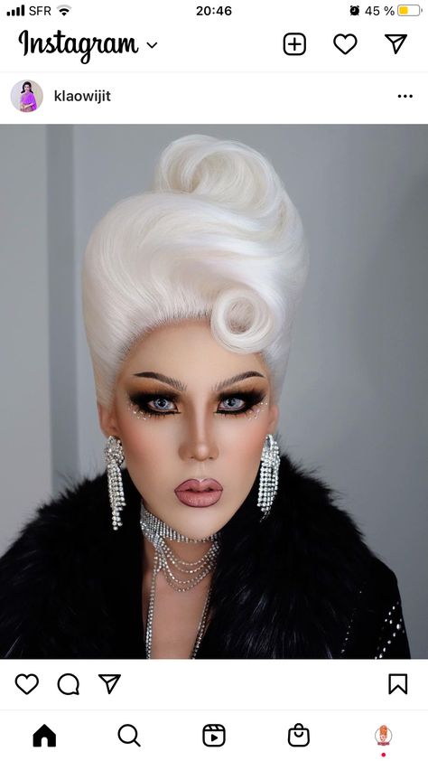 Drag Queen Hair Wigs, Drag Wig Styles, Dragqueen Hairstyle, Drag Queen Hairstyles, Drag Hairstyles, Belle Wig, Drag Hair, High Fashion Hair, Drag Wigs