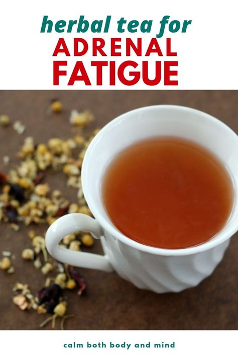 You probably need this tea if you have adrenal fatigue!  #adrenalfatigue #herbs #herbaltea Adrenal Fatigue Diet Recipes, Adrenal Fatigue Recipes, Fertility Diet Recipes, Symptoms Of Adrenal Fatigue, Adrenal Fatigue Diet, Endo Diet, Turmeric Tea Recipe, Adrenal Fatigue Symptoms, Calming Tea