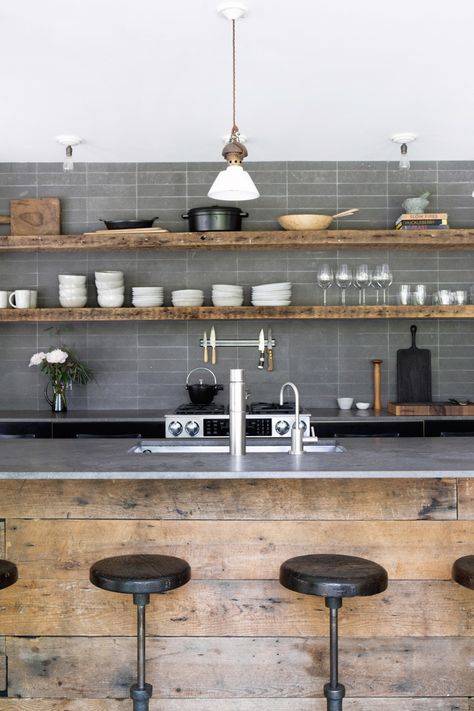 Industrial Decor Kitchen, Athena Calderone, Industrial Kitchen Design, Housing Ideas, Industrial Style Kitchen, London House, Hamptons House, Barn Conversion, Industrial Kitchen