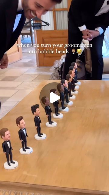 Wedding Planning Resource on Instagram: "AHH I would love to receive one of these! 🤣 Credit to @jakemiller  Bobble heads from Go MiniMe on Etsy  #wedding #weddinginspiration #weddingideas #groomsmen #groomsmengift #weddingpresent #bridetobe #groomtobe #2024bride #giftideas #bobblehead #weddingplanning" Grooms Suits, Bobble Heads, Wedding Prep, Etsy Wedding, Bobble Head, Groomsman Gifts, Wedding Planning, Wedding Inspiration, How To Plan