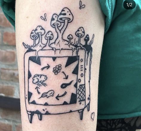 Stick Poke Tattoo, Machine Tattoo, Spooky Tattoos, Claw Machine, Tattoo Portfolio, Poke Tattoo, Matching Tattoo, Aesthetic Tattoo, Time Tattoos