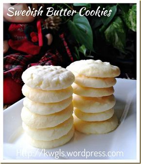 Swedish Butter Cookies Recipe, Starch Cookies, Swedish Foods, Swedish Cookies, Nordic Recipe, Finnish Recipes, Cookie Recipes From Scratch, German Cookies, Butter Potatoes