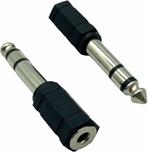 2 Pack of Headphone Adapters 3.5mm Socket to 6.35mm Jack Plug Audio Stereo Adaptor Converter Black Premium Quality: Amazon.co.uk: Electronics & Photo Jack Audio, Stereo Headphones, Premium Quality, Sound System, Audio