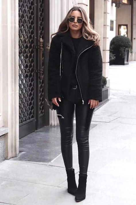 Isawitfirst Black Borg Aviator Jacket Aviator Jacket Outfit, Best Winter Jackets, Flirty Outfits, Aviator Jacket, Coat Outfit, Black Aviators, Aviator Jackets, Jacket Outfit, Looks Black