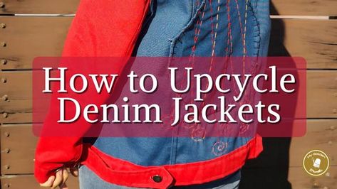 Learn how to recycle old clothes and upgrade them with the Upcycled Denim Jacket Ideas and tutorials to make them look good. Denim Shirt Upcycle Ideas, Diy Denim Jacket Ideas Upcycled Clothing, Jean Jacket Makeover Ideas, Denim Jacket Refashion, Upcycle Jackets Ideas, Upcycling Denim Jacket, Denim Jacket Upcycle Ideas, Denim Jacket Diy Upcycling, Denim Upcycle Diy