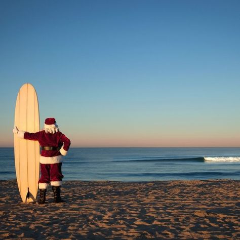 Summer Christmas Aesthetic, Surf Christmas, Christmas Beach Photos, Cowgirl Mermaid, Surfing Christmas, Santa On The Beach, Christmas Cubicle, Aldi Australia, Yacht Vacation