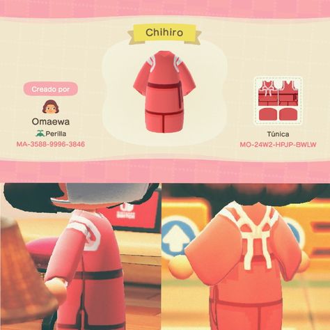 Animal Crossing Design Codes Anime, Acnh Anime Design Codes, Animal Crossing Anime Codes, Animal Crossing Anime Outfits, Ghibli Animal Crossing, Anime Animal Crossing, Animal Crossing Anime, Acnh Ghibli, Animal Crossing Clothes