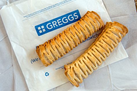 Greggs Sausage Rolls, Vegan Sausage Rolls, Vegan Steak, Baked Steak, Jar Of Jam, Sausage Roll, Popular Snacks, Vegan Menu, At Airport