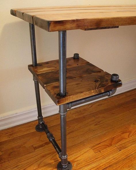 Industrial Diy Decoration Ideas, Industrial Pipe Desk, Diy Industrial Home Decor, Industrial Office Table, Transitional Living Room Furniture, Industrial Pipe Furniture, Diy Computer Desk, Pipe Desk, Industrial Home Design