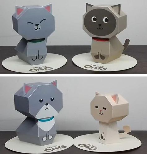 Cat Template, Pop Up Card Templates, Christmas Advent Calendar Diy, Paper Toy, Diy Advent Calendar, Christmas Advent Calendar, Paper Toys, Paper Models, Paper Sculpture