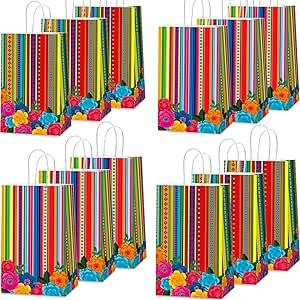 12pcs Mexican Fiesta Party Favor Bags Mexican Theme Treat Bags Cinco De Mayo Candy Bags Mexican Floral Stripes Gift Goodie Bags for Flowers Birthday Party Taco Wedding Baby Shower Supplies Decorations Bag For Flowers, Taco Wedding, Flowers Birthday Party, Fiesta Party Favors, Mexican Treats, Mexican Fiesta Party, Mexican Theme, Flowers Birthday, Baby Shower Supplies