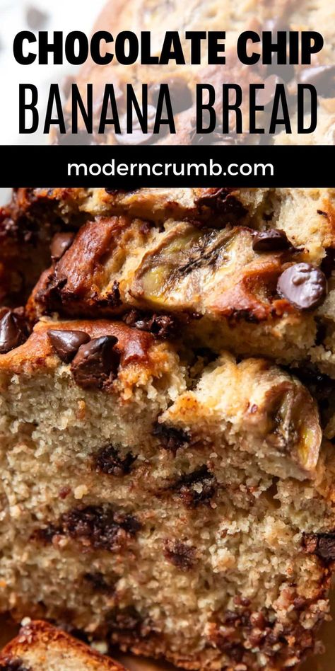 Super Moist Banana Bread Recipe, Banana Bread Chocolate Chip, Buttermilk Banana Bread, Super Moist Banana Bread, Chocolate Chip Banana Bread Recipe, Crumb Recipe, Banana Buttermilk, Banana Bread Recipe Moist, Moist Banana Bread