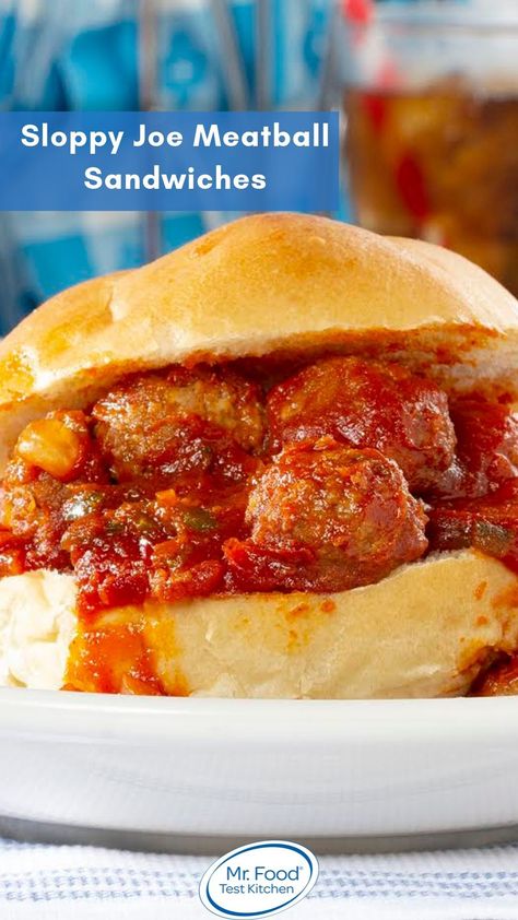 If you've been known to get a little messy at the dinner table, then we've got a meal that's just right for you! Try our Sloppy Joe Meatball Sandwiches for a hearty, saucy, and totally delicious way to take a trip down memory lane. Plus, the frozen meatballs are a great shortcut! This way dinner will be fantastic and ready in half the time. Meatball Sandwiches, Freeze Ahead Meals, Traditional Pasta, American Foods, Meatball Sandwich, Sandwiches Wraps, Kid Recipes, Tree Decal, Fast Easy Meals