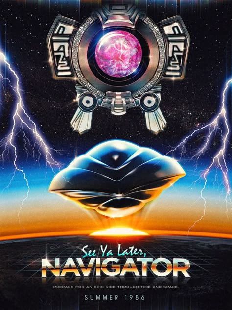 Flight of the Navigator Inspired Epic 80s Film by barrettbiggers Navigator Tattoo, Flight Of The Navigator, 80s Poster, Alternative Movie Posters, Movie Poster Art, Arte Pop, Film Posters, Anime Inspired, Vintage Movies