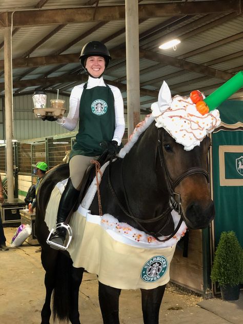 Congratulations to all of the winners of our 2021 Halloween Costume Contest! Thank you to everyone who entered, we loved seeing all of your creative and fun costumes 👻🎃 Starbucks Horse Costume, Horse In Costume, Horses Dressed Up For Halloween, Horse And People Halloween Costumes, Cute Horse And Rider Costumes, Cute Halloween Costumes For You And Your Horse, Horse Show Costumes, Diy Horse Halloween Costumes, Cute Horse Halloween Costumes