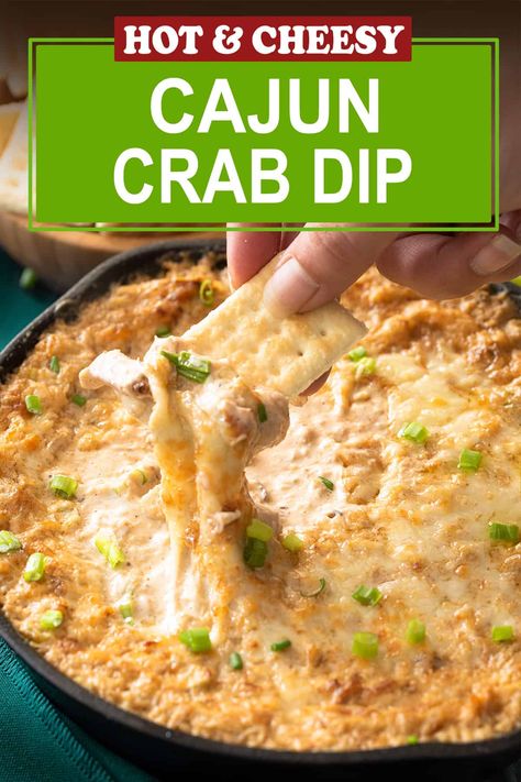 A quick and easy recipe for Cajun Crab Dip! The ultimate party dip served hot or cold in under 30 minutes. Spice up your life with this crabby appetizer delight. Cajun Crab Dip Recipe, Shrimp And Crab Dip, Spicy Crab Dip, Cajun Crab Dip, Cajun Appetizers, Crab Dip Cold, Hot Crab Dip Recipe, Cajun Crab, Thanksgiving Appetizers Easy