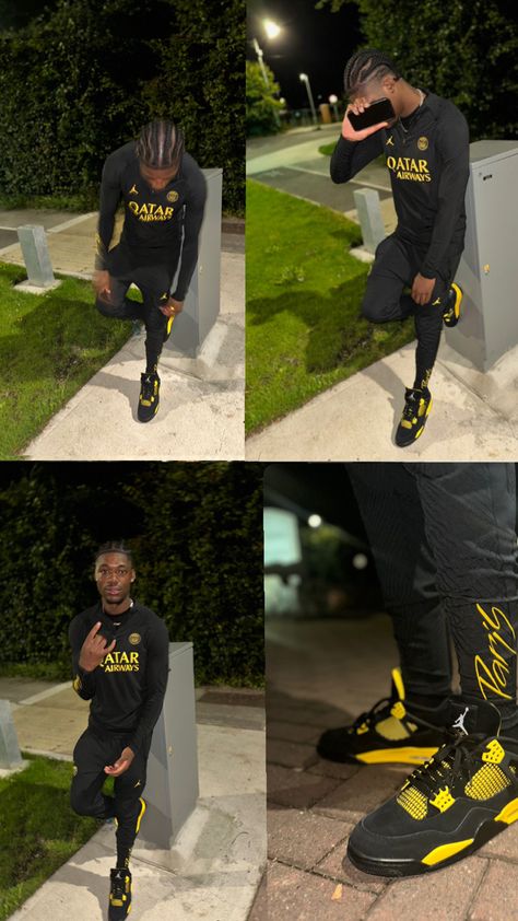 Psg Tracksuit, Birthday Outfits, Birthday Outfit, Black And Gold, Influencer, Jordan, Braids, Birthday, Gold