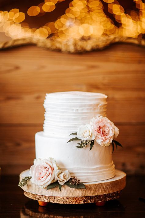 Wedding Cake Two Tier, Ruffled Wedding Cake, Wedding Cakes Rustic, Navy And Blush, Cake Topper Initials, Dessert Bar Wedding, Floral Wedding Cakes, Wedding Cake Rustic, Wooden Cake