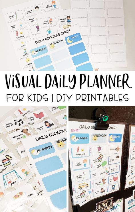 Visual Daily Planner for Kids | Free Printables - Planning Inspired Schedule Printable Free, Daily Routine Chart For Kids, Daily Routine Kids, Fun Printables For Kids, Visual Planner, Daily Schedule Kids, Planner For Kids, Toddler Routine, Routine Printable