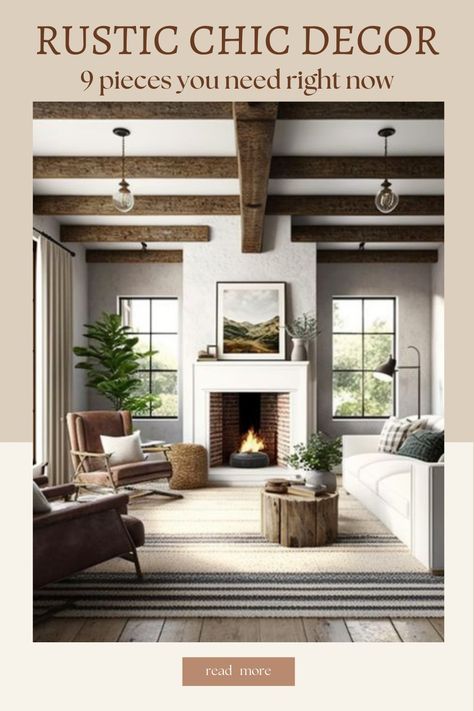 Bring the warmth and charm of a rustic styled home to life with these expert tips! Discover the best ways to mix vintage, industrial and modern elements for a chic and stylish rustic look. Read our full article to get started creating your rustic haven. #HomeDecor #RusticDecor #InteriorDesign #CozyHome #HomeDecorating #RusticDecorating #RusticChic #RusticChicHome #RusticStyle Rustic Chic Decor, House Decor Rustic, Wood Bead Garland, Chic Home Decor, Faux Plants, Chic Home, Rustic Chic, Rustic Home Decor, Rustic Style