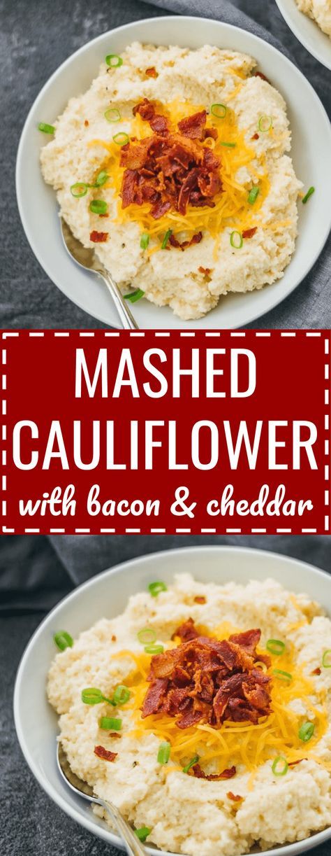 Step aside mashed potatoes -- this cheesy mashed cauliflower is creamy and fluffy, and topped with cheddar cheese and crispy bacon. loaded / keto / low carb / diet / atkins / induction / meals / recipes / easy / dinner / lunch / foods / healthy / recipe / garlic / paleo / whole 30 / with cream cheese / weight watchers / 21 day fix / how to make / best / creamy / rice / dinner / blender / simple / cheddar / leftovers / calories / quick #thanksgiving #healthy via @savory_tooth Cheesy Mashed Cauliflower, Thanksgiving Healthy, Keto Mashed Cauliflower, Atkins Induction, Lunch Foods, Paleo Snack, Bacon And Cheese, Creamy Rice, Rice Dinner