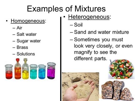 Examples Of Mixtures, Grade 7 Science, Mixtures And Solutions, Heterogeneous Mixture, Homogeneous Mixture, School Stickers Labels, Materials And Structures, Effective Study Tips, States Of Matter