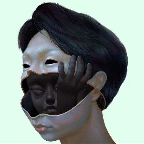 Dismantled Art, Surreal Portrait Art, Pearl Boy, White Mask, Masks Art, Arte Inspo, A Level Art, Ap Art, Surreal Art