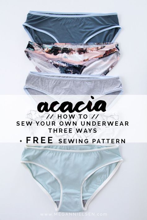 How to Sew Your Own Acacia Underwear + Free Pattern Sewing Lingerie, Free Sewing Pattern, Beginner Sewing Projects Easy, Leftover Fabric, Sewing Projects For Beginners, Sewing Skills, Diy Couture, Love Sewing, Sewing Tips