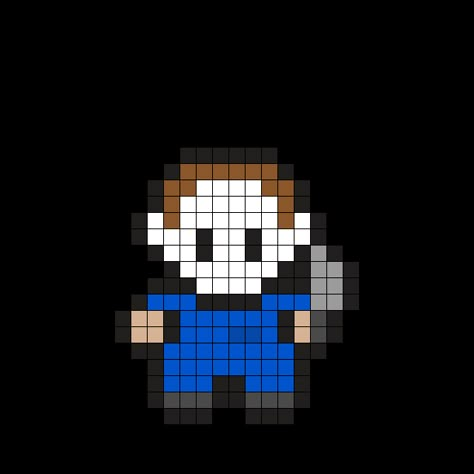 Micheal Myers Pixel Art, Halloween Iron Beads, Jigsaw Pixel Art, Michael Myers Perler Bead Patterns, Ghostface Pixel Art, Michael Myers Pixel Art Grid, Michael Myers Perler Beads, Ghostface Grid Pattern, Scary Pixel Art Grid