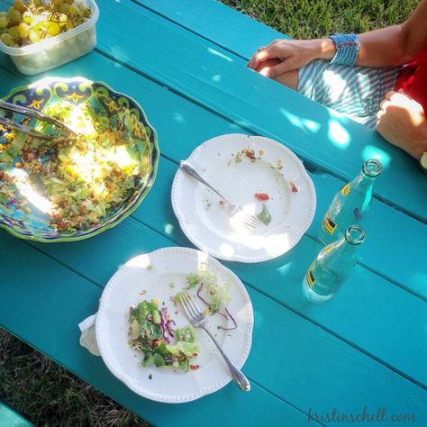 The Turquoise Table, Christian Hospitality, Turquoise Table, Wooden Picnic Tables, Christian Homemaking, Community Projects, Magnolia Trees, Side Yard, Christian Inspiration