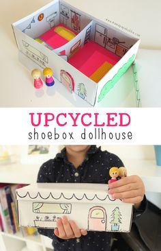 House From Shoe Box Diy Projects, Shoebox Dollhouse Diy, Cardboard Box Dollhouse, Shoe Box Doll House Diy, Shoe Box Crafts Diy, Shoe Box Crafts For Kids, Shoe Box Doll House, Shoe Box House, Shoebox Diy