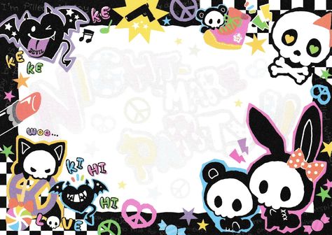 Emo Stationary, Scene Wallpaper Laptop, Scenecore Background, Tokidoki Wallpaper, Background Doodles, Funky Art Wallpaper, 2009 Aesthetic, 2000s Background, Scene Stickers