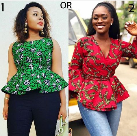 Top Ankara Styles, Ankara Peplum Tops, Beautiful Ankara Styles, African Tops, African Print Tops, African Outfits, African Print Dress Ankara, African Print Clothing, African Fashion Skirts