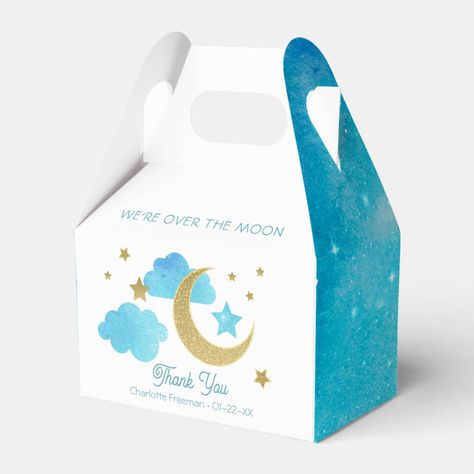 Stars Baby Shower, Baby Shower Party Favor, Truffle Boxes, Moon Party, Baby Shower Party Favors, Star Baby Showers, Party Favor Boxes, Baby Shower Party, Moon And Stars