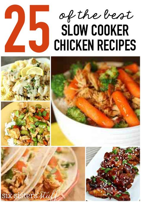 25 of the BEST Slow Cooker Chicken Recipes | Six Sisters' Stuff Slow Cooker Recipes Chicken, Best Slow Cooker Recipes, Pot Food, Best Crockpot Recipes, Six Sisters Stuff, Six Sisters, Slow Cook, Crockpot Dishes, Rotisserie Chicken Recipes