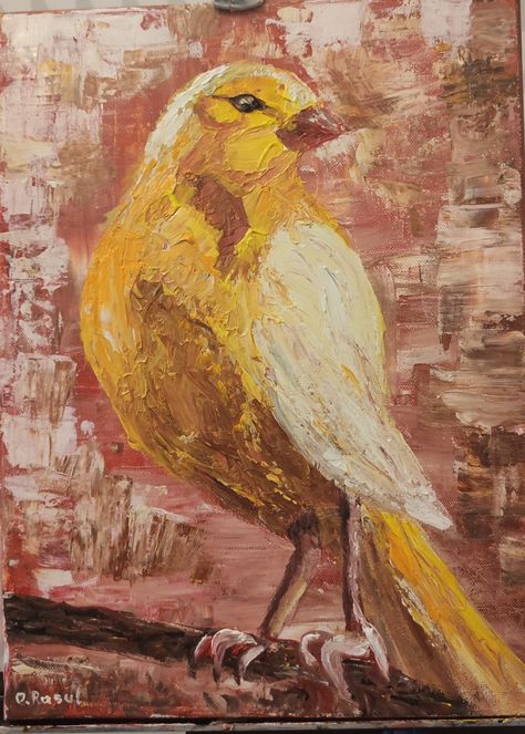 Yellow Birds Aesthetic, Canary Painting, Canary Aesthetic, Desert Duo, Bird Pics, Canary Birds, Emile Zola, Abstract Bird, Bird Paintings