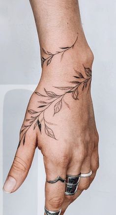 Plant Forarm Tattoos, Nature Finger Tattoo, Vine Hand Tattoos For Women, Floral Hand Tattoos, Hand Wrist Tattoo, Flower Hand Tattoo, Manipulative Parents, Wrap Around Wrist Tattoos, Finger Tattoos For Couples