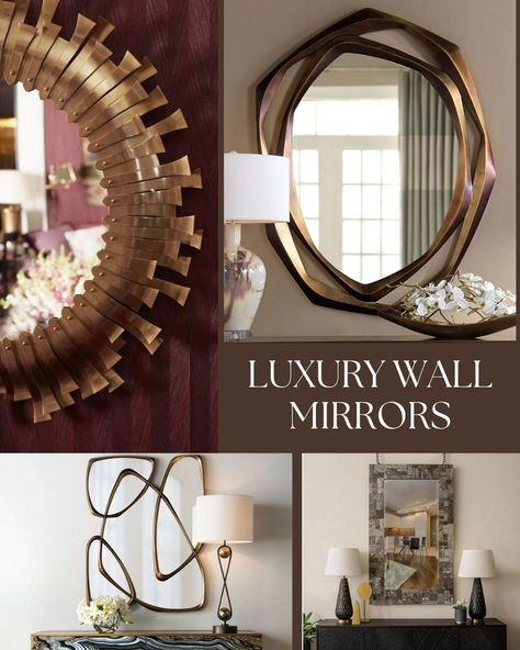 Luxury wall mirrors; luxury wall mirror; luxury mirrors for living room; elegant wall mirrors; elegant mirrors; modern wall mirrors; large round mirror; round gold mirror; rectangle mirror; organic shaped mirror; irregular shaped mirror; oval mirror; wall mirrors ideas living room; gold mirror; luxury mirror; beaded mirror Wall Mirrors Ideas, Wall Mirror Ideas Living Room, Organic Shaped Mirror, Luxury Wall Mirror, Irregular Shaped Mirror, Mirrors For Living Room, Mirrors Ideas, Modern Glam Living Room, Round Gold Mirror